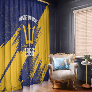 Black Barbadians Pride Est 1966 Window Curtain - African Pride