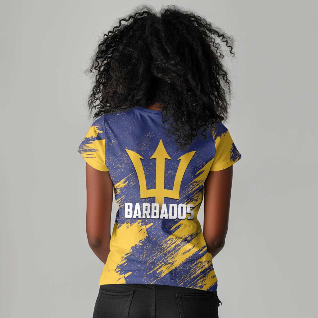 Black Barbadians Pride Est 1966 Women V-Neck T-Shirt - African Pride