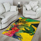 Personalized Black Jamaicans Crocodile Area Rug Tropical Flowers Grunge Flag - African Pride