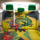 Personalized Black Jamaicans Crocodile Back Car Seat Cover Tropical Flowers Grunge Flag - African Pride