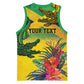 Personalized Black Jamaicans Crocodile Basketball Jersey Tropical Flowers Grunge Flag LT9