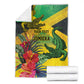 Personalized Black Jamaicans Crocodile Blanket Tropical Flowers Grunge Flag - African Pride