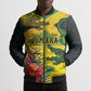 Personalized Black Jamaicans Crocodile Bomber Puffer Jacket Tropical Flowers Grunge Flag