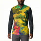 Personalized Black Jamaicans Crocodile Button Sweatshirt Tropical Flowers Grunge Flag