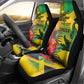 Personalized Black Jamaicans Crocodile Car Seat Cover Tropical Flowers Grunge Flag - African Pride
