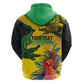 Personalized Black Jamaicans Crocodile Hoodie Tropical Flowers Grunge Flag - African Pride