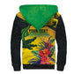 Personalized Black Jamaicans Crocodile Sherpa Hoodie Tropical Flowers Grunge Flag - African Pride