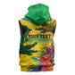 Personalized Black Jamaicans Crocodile Sleeveless Hoodie Tropical Flowers Grunge Flag - African Pride