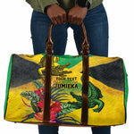 Personalized Black Jamaicans Crocodile Travel Bag Tropical Flowers Grunge Flag