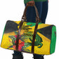 Personalized Black Jamaicans Crocodile Travel Bag Tropical Flowers Grunge Flag