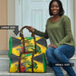 Personalized Black Jamaicans Crocodile Travel Bag Tropical Flowers Grunge Flag