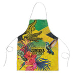 Personalized Black Jamaicans Crocodile Hummingbird Apron Tropical Flowers Grunge Flag