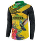 Personalized Black Jamaicans Crocodile Hummingbird Button Sweatshirt Tropical Flowers Grunge Flag