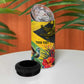 Personalized Black Jamaicans Crocodile Hummingbird 4 in 1 Can Cooler Tumbler Tropical Flowers Grunge Flag - African Pride