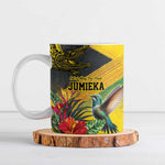 Personalized Black Jamaicans Crocodile Hummingbird Ceramic Mug Tropical Flowers Grunge Flag