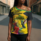 Personalized Black Jamaicans Crocodile Hummingbird Cross Shoulder Shirt Tropical Flowers Grunge Flag