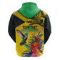 Personalized Black Jamaicans Crocodile Hummingbird Hoodie Tropical Flowers Grunge Flag - African Pride