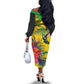 Personalized Black Jamaicans Crocodile Hummingbird Off The Shoulder Long Sleeve Dress Tropical Flowers Grunge Flag - African Pride