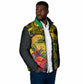 Personalized Black Jamaicans Crocodile Hummingbird Padded Jacket Tropical Flowers Grunge Flag