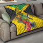 Personalized Black Jamaicans Crocodile Hummingbird Quilt Tropical Flowers Grunge Flag - African Pride