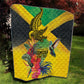 Personalized Black Jamaicans Crocodile Hummingbird Quilt Tropical Flowers Grunge Flag - African Pride