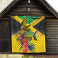 Personalized Black Jamaicans Crocodile Hummingbird Quilt Tropical Flowers Grunge Flag - African Pride