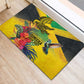 Personalized Black Jamaicans Crocodile Hummingbird Rubber Doormat Tropical Flowers Grunge Flag - African Pride