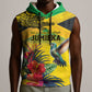 Personalized Black Jamaicans Crocodile Hummingbird Sleeveless Hoodie Tropical Flowers Grunge Flag - African Pride