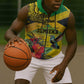 Personalized Black Jamaicans Crocodile Hummingbird Sleeveless Zip Hoodie Tropical Flowers Grunge Flag - African Pride