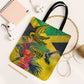 Personalized Black Jamaicans Crocodile Hummingbird Tote Bag Tropical Flowers Grunge Flag