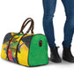 Personalized Black Jamaicans Crocodile Hummingbird Travel Bag Tropical Flowers Grunge Flag