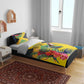 Personalized Black Jamaicans Hummingbird Bedding Set Tropical Flowers Grunge Flag - African Pride