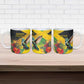 Personalized Black Jamaicans Hummingbird Ceramic Mug Tropical Flowers Grunge Flag