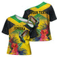 Personalized Black Jamaicans Hummingbird Cross Shoulder Shirt Tropical Flowers Grunge Flag