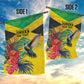 Personalized Black Jamaicans Hummingbird Garden Flag Tropical Flowers Grunge Flag - African Pride