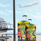 Personalized Black Jamaicans Hummingbird Luggage Cover Tropical Flowers Grunge Flag - African Pride