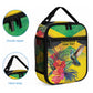 Personalized Black Jamaicans Hummingbird Lunch Bag Tropical Flowers Grunge Flag