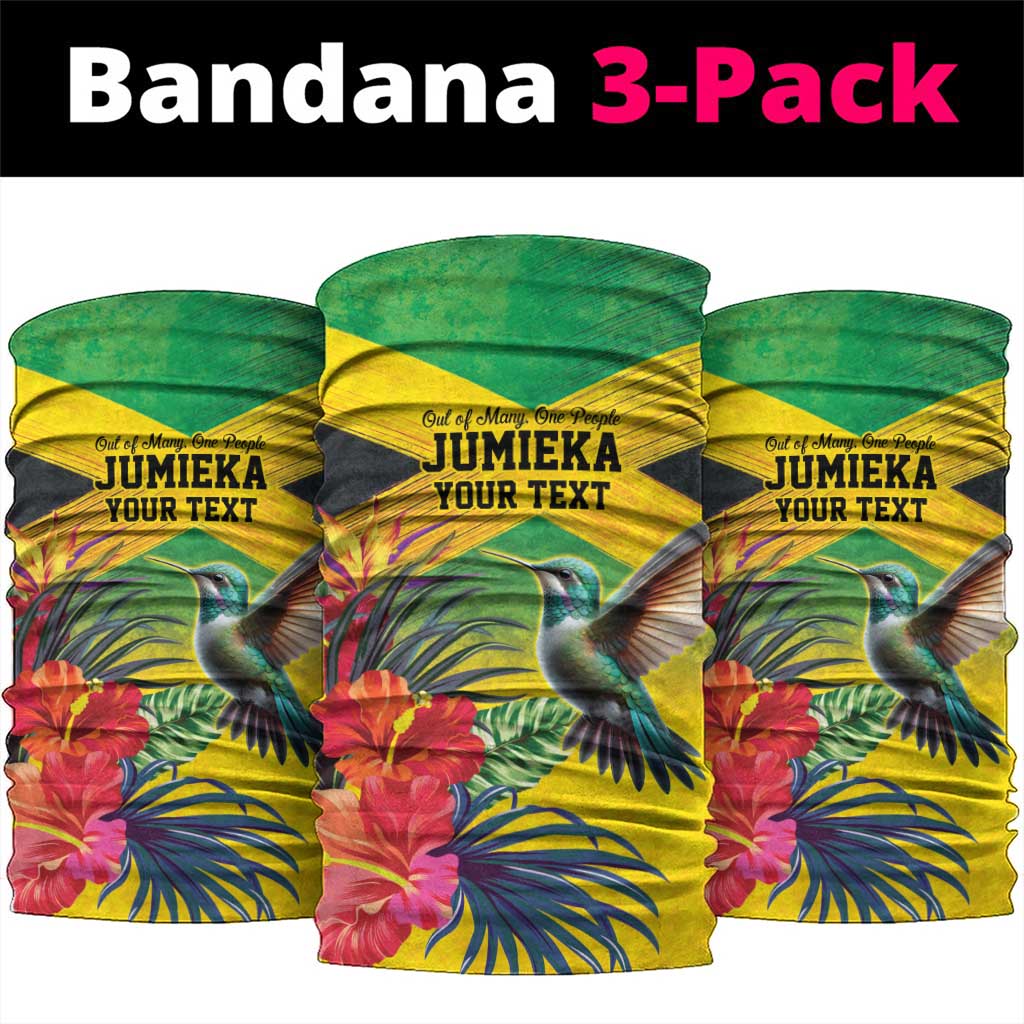 Personalized Black Jamaicans Hummingbird Neck Gaiter Tropical Flowers Grunge Flag LT9
