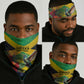 Personalized Black Jamaicans Hummingbird Neck Gaiter Tropical Flowers Grunge Flag LT9
