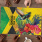 Personalized Black Jamaicans Hummingbird Puzzle Tropical Flowers Grunge Flag