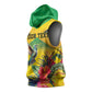 Personalized Black Jamaicans Hummingbird Sleeveless Hoodie Tropical Flowers Grunge Flag - African Pride