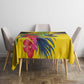 Personalized Black Jamaicans Hummingbird Tablecloth Tropical Flowers Grunge Flag - African Pride