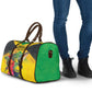 Personalized Black Jamaicans Hummingbird Travel Bag Tropical Flowers Grunge Flag