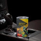 Personalized Black Jamaicans Hummingbird Tumbler Cup Tropical Flowers Grunge Flag - African Pride