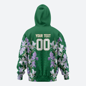 Custom Algeria Iris Floral Green Zip Hoodie Africa Women’s Football Champion Series 2026