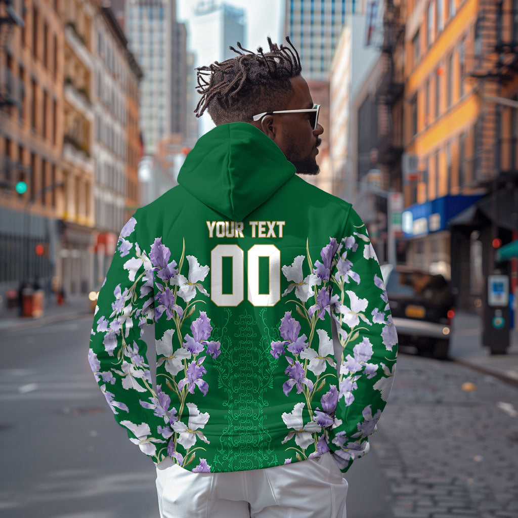 Custom Algeria Iris Floral Green Zip Hoodie Africa Women’s Football Champion Series 2026