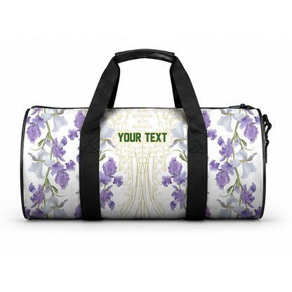 Custom Algeria Iris Floral White Duffle Bag Africa Women’s Football Champion Series 2026