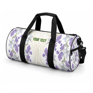 Custom Algeria Iris Floral White Duffle Bag Africa Women’s Football Champion Series 2026