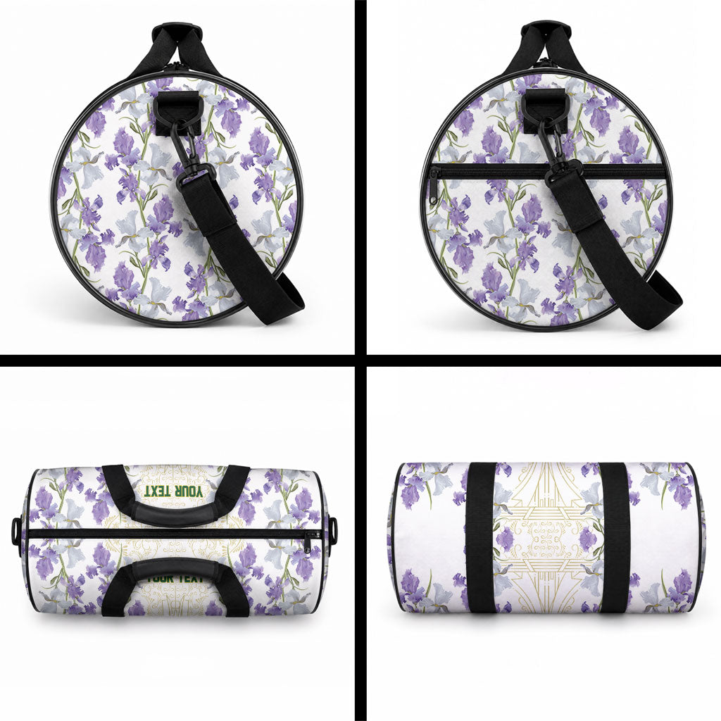 Custom Algeria Iris Floral White Duffle Bag Africa Women’s Football Champion Series 2026
