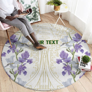 Custom Algeria Iris Floral White Round Carpet Africa Women’s Football Champion Series 2026